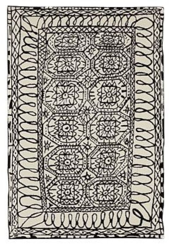 Black on White Estambul Carpet Nanimarquina